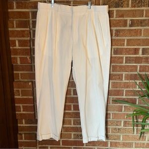 Polo Ralph Lauren Mens Tan White Stripe Seersucker Classic Fit Pants 40x30